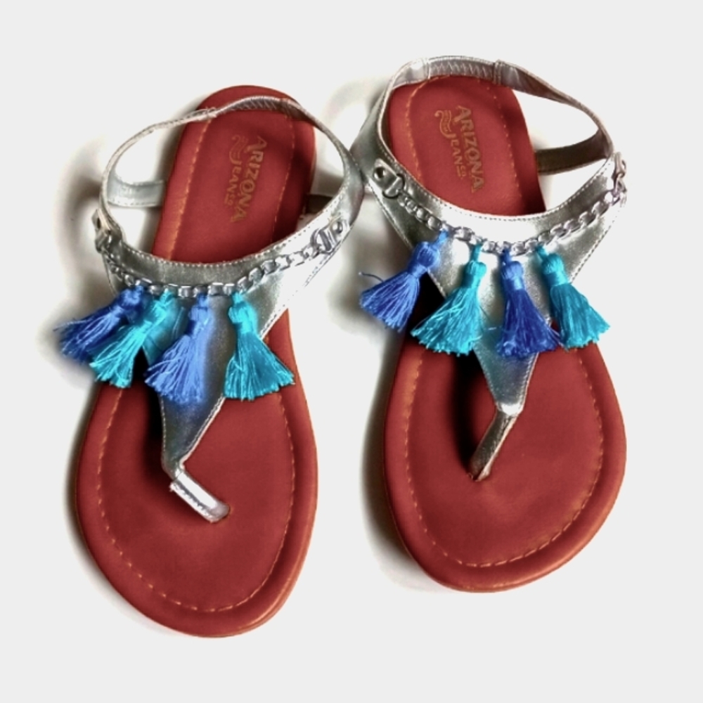 SILVER TASSEL SANDALS